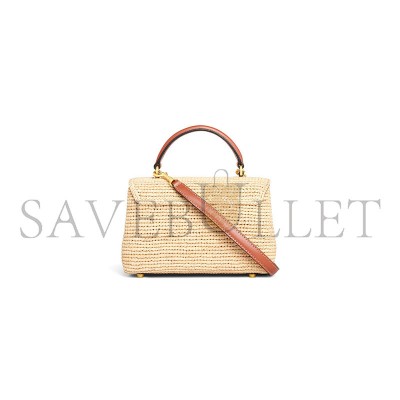 CELINE TEEN NINO BAG IN RAFFIA AND CALFSKIN 118112GNQ.02NT (20.5*13*8cm)